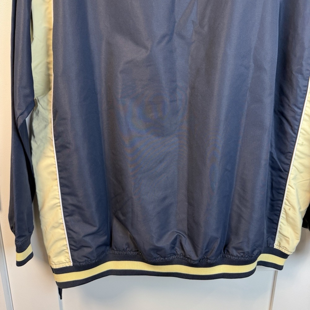 Colosseum Notre Dame Wind Breaker Jacket Plus Size 2XL Pull Over Zipper Navy Tan - Picture 13 of 16